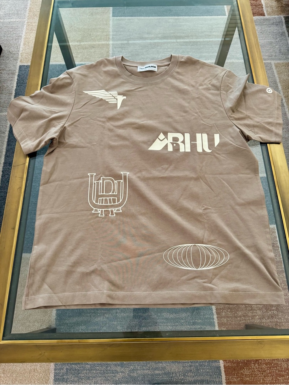 Zara x RHUIGI Beige Graphic Short Sleeve Tee